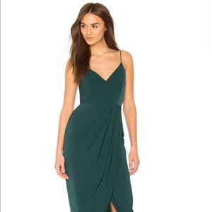 Shona Joy Draped Cocktail Dress in Seaweed